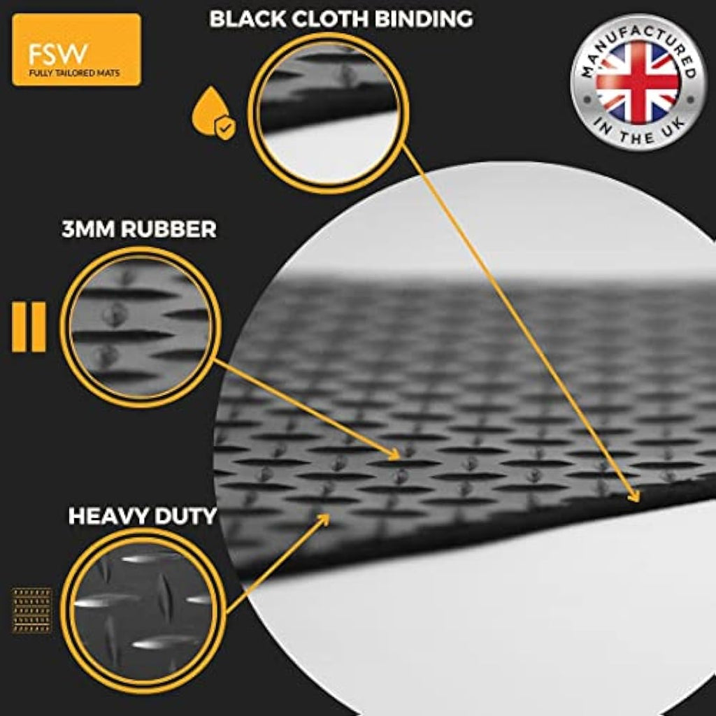 FSW Tailored Rubber Car Mats for Ford Puma Coupe 1997-2001 | 3mm Waterproof