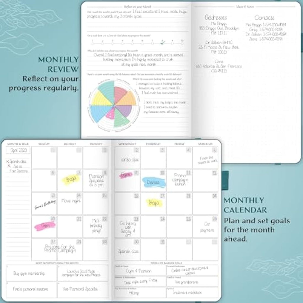 Legend Planner Hourly Schedule – Undated A5 Daily Organizer, Dark Teal
