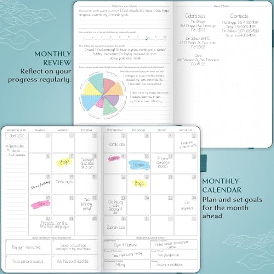 Legend Planner Hourly Schedule – Undated A5 Daily Organizer, Dark Teal