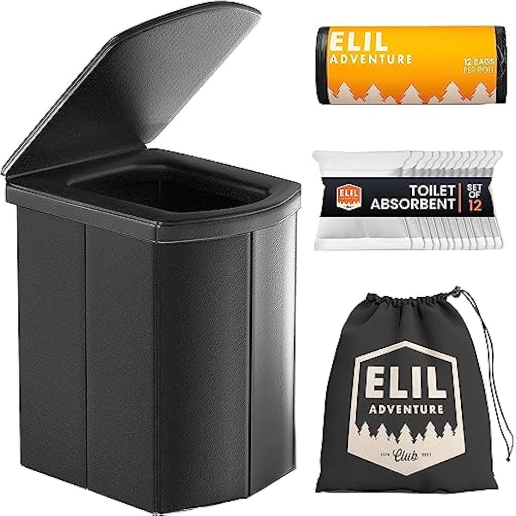 Jolof Store Portable Camping Toilet – Extra Tall Folding Potty with Lid