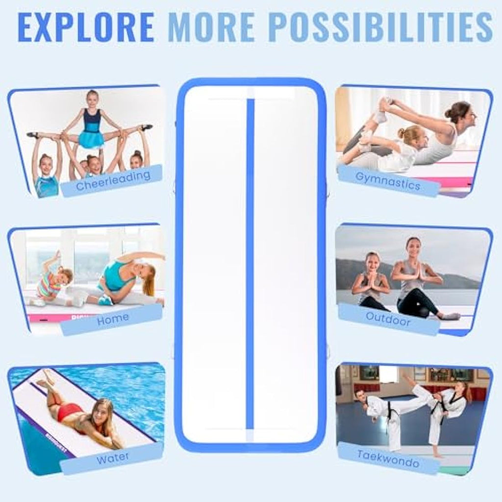 RisingUKST Inflatable Air Gymnastics Tumbling Mat – Waterproof Training Track