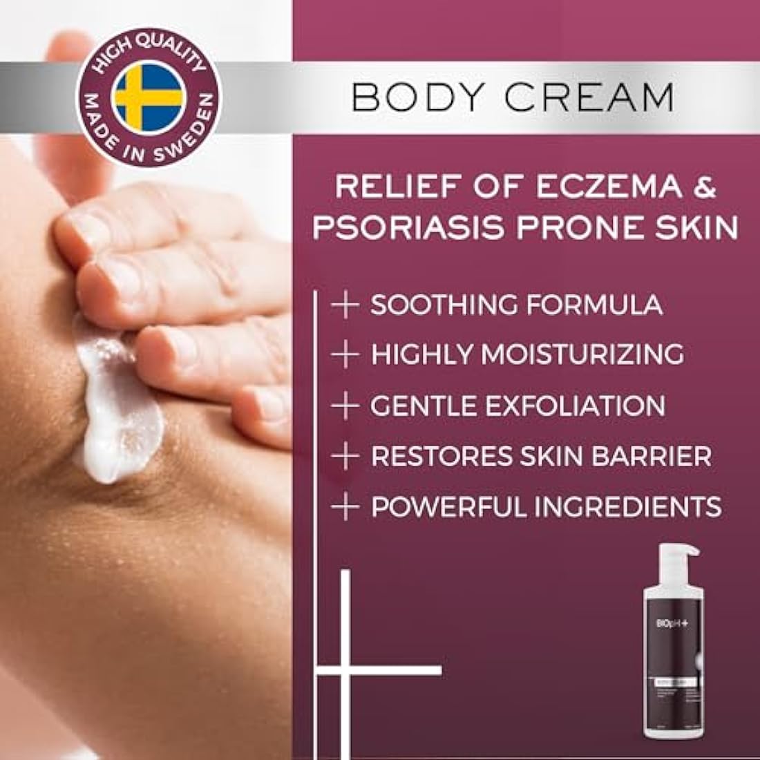 BIOpH+ Intensive Moisturising Body Cream for Eczema & Psoriasis - 500ml