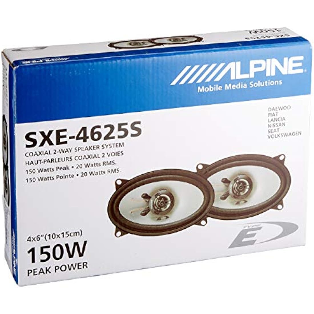 Alpine SXE-4625S Car Coaxial Speakers | 60W Passive Built-in Pair