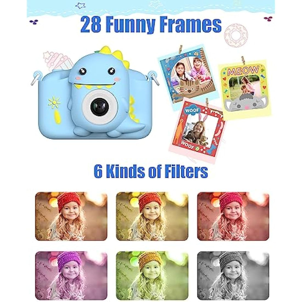 Hangrui Kids Digital Camera – 20MP Dual Lens 1080P Video Toy with 32GB Card