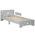 ZONEKIZ Kids Toddler Bed – Grey Moon & Star Bed Frame with Side Rails