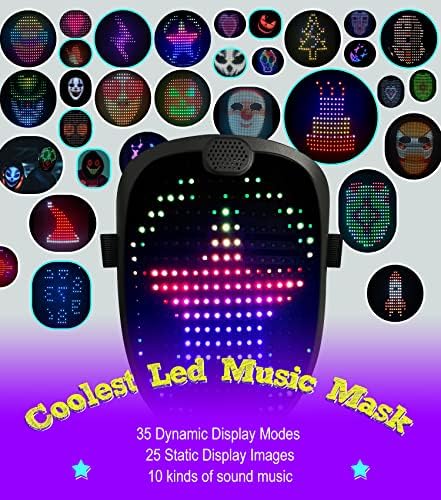 Jolof Store LED Mask – Gesture Control Light Up Digital Mask for Cosplay