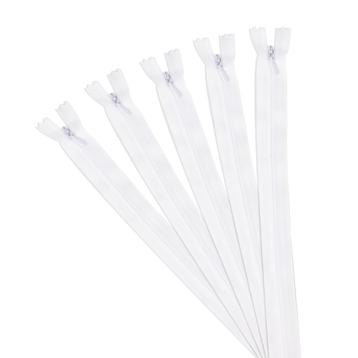 PULIANGLIU 5 Pcs Invisible Zips for Sewing, 40 cm 16 Inch White Zippers - image 1