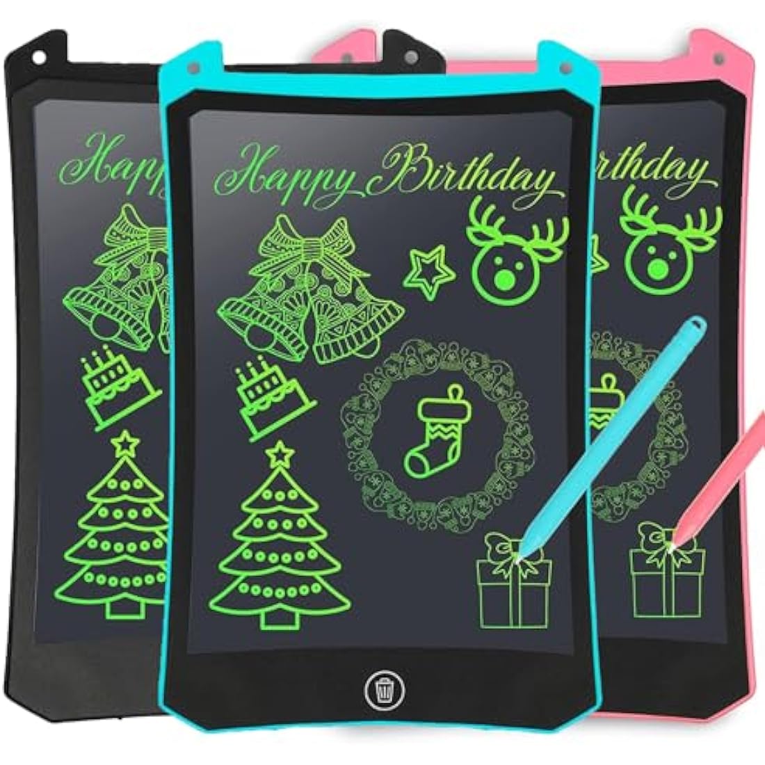 PINKCAT 3-Pack LCD Writing Tablet | 8.5-Inch Kids Doodle Drawing Board
