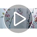 LIVETTY Floral Bird Shower Curtain | 180x180cm Waterproof Fabric with Hooks