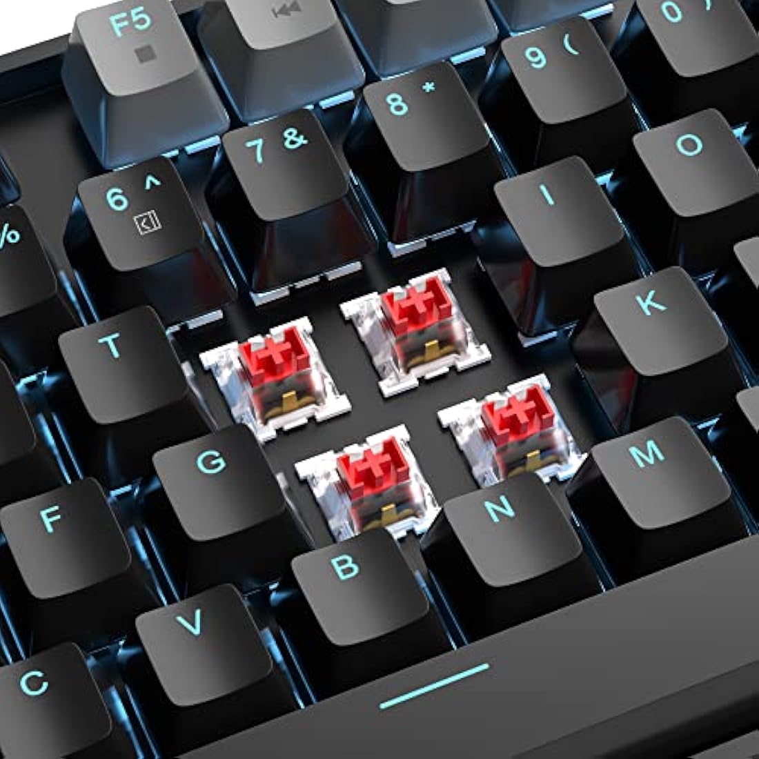 MageGee 75% Mechanical Gaming Keyboard | Red Switch TKL - Black/Grey