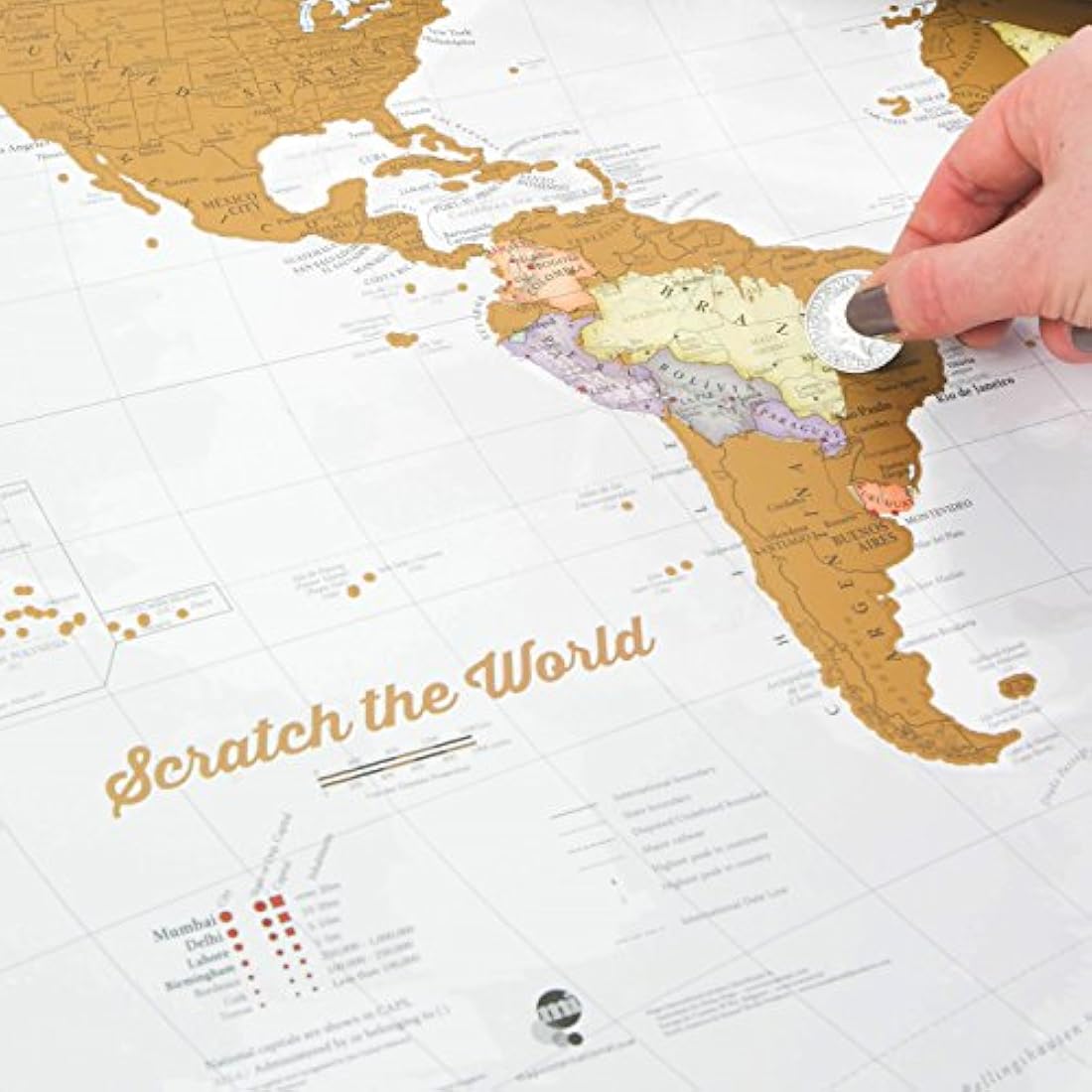 Scratch The World Travel Map – XL Scratch Off World Map Poster with Tube