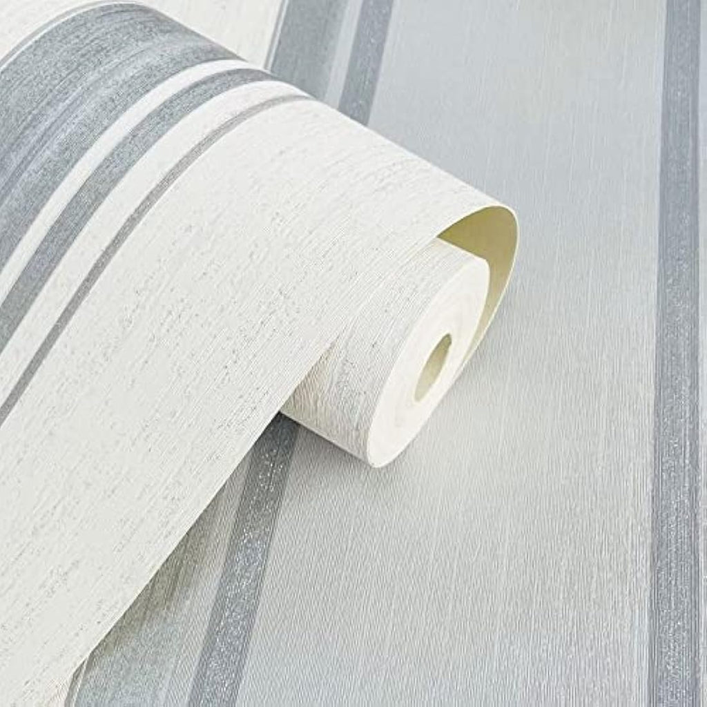 Synergy Stripe Grey Modern Wallpaper Wall Covering M0853