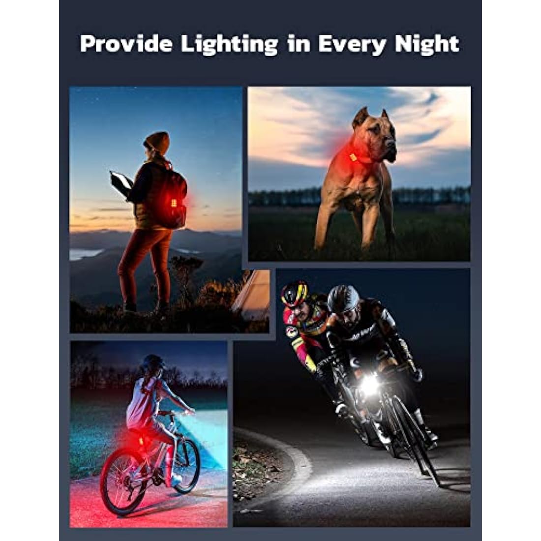 Glangeh Rechargeable Bike Lights Set | Ultra Slim IP65 Waterproof Lights