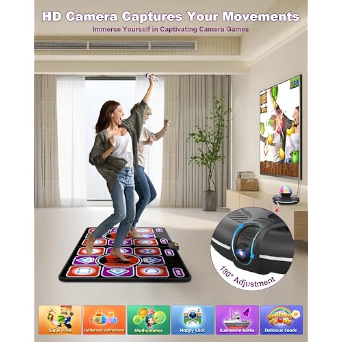Acelufly Double Dance Mat with Camera – Wireless Electronic Game Pad
