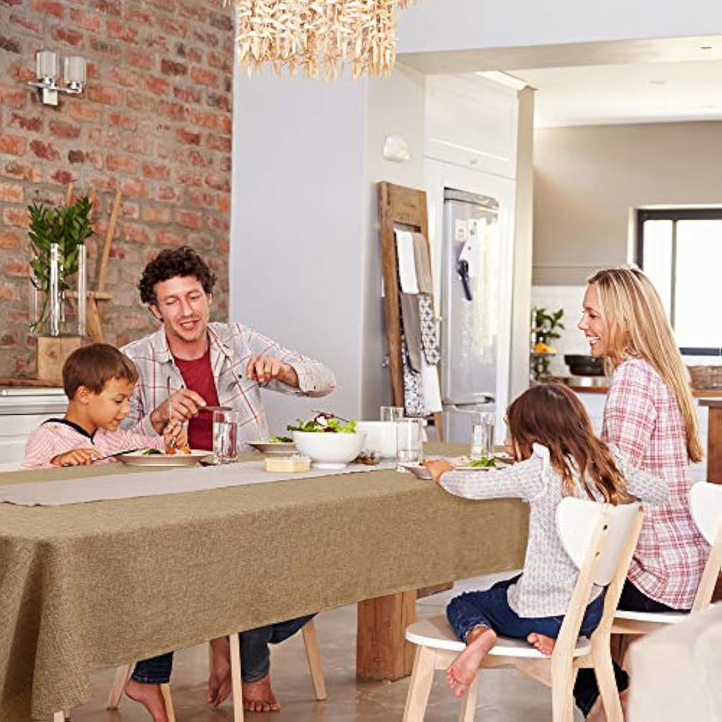 Deconovo Faux Linen Rectangle Tablecloth – Water Resistant, 59x95in