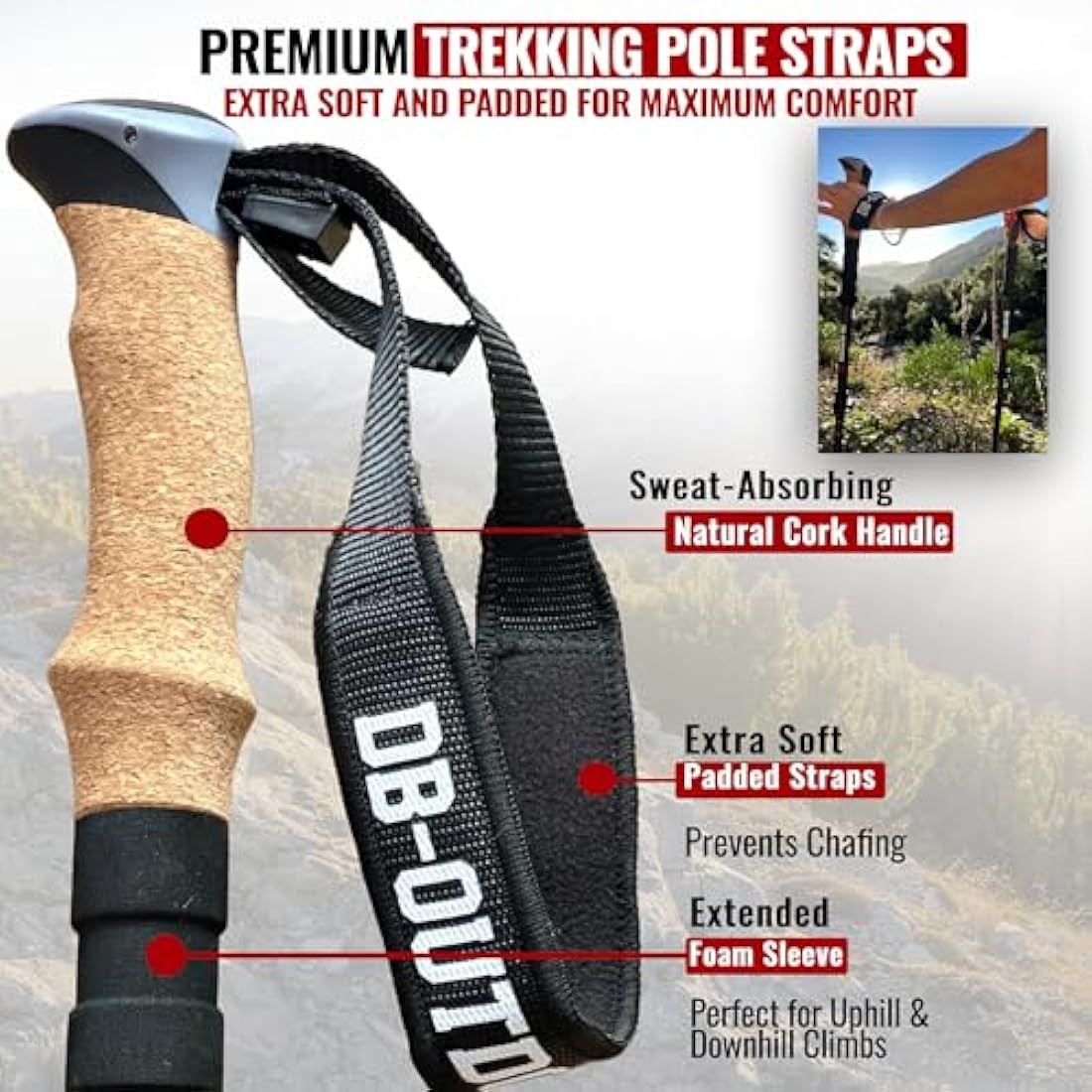 Trekking Poles – 7075 Aluminum Collapsible Hiking Sticks