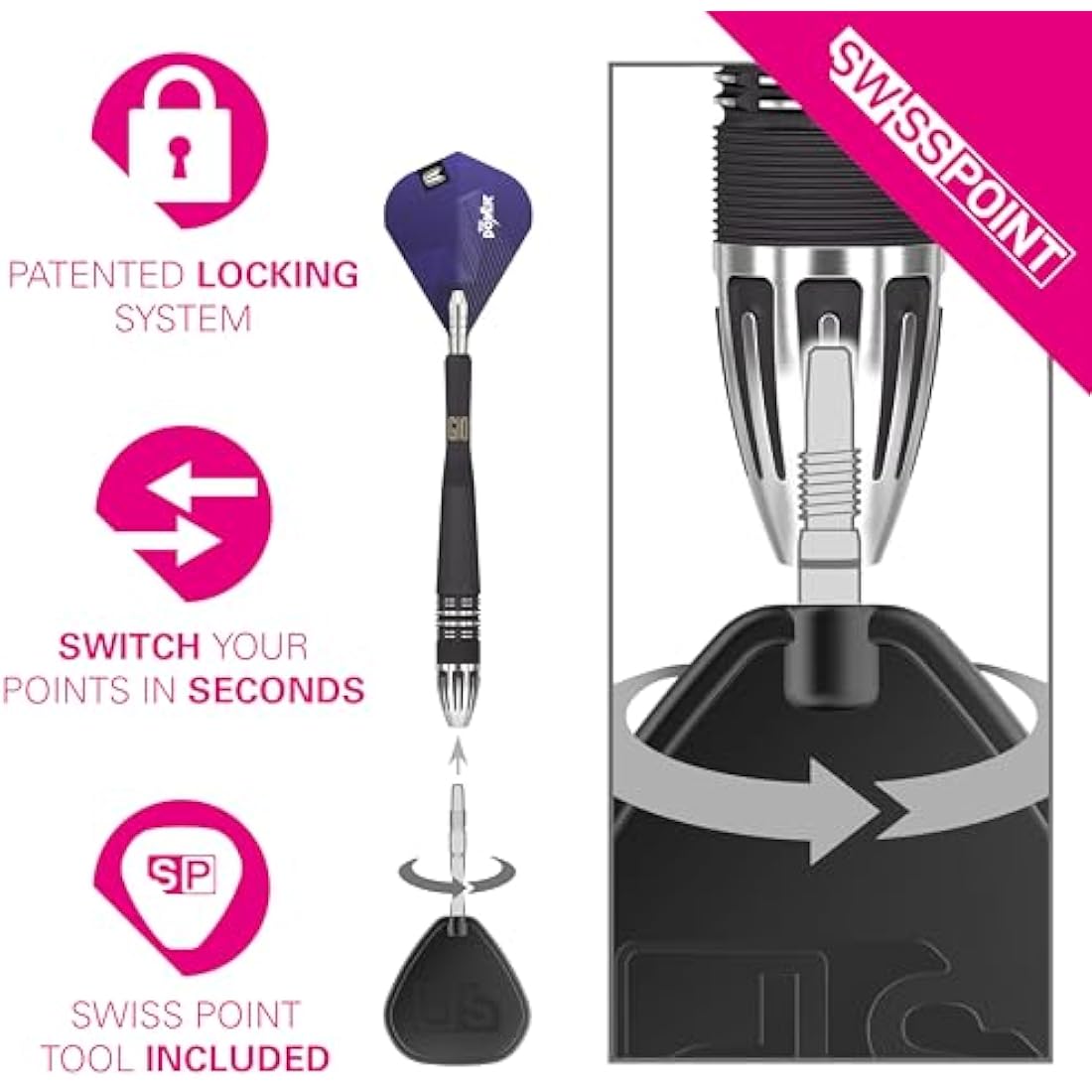 Target Darts Phil Taylor Power 9-Five Gen 10 95% Tungsten Steel Tip Set