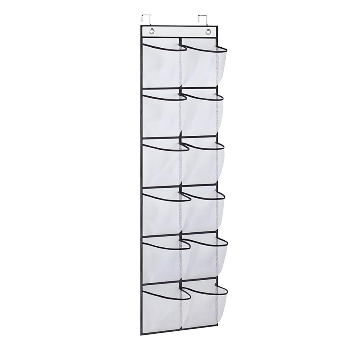 Nolvireth Hanging Shoe Storage, Over Door Shoe Storage Organizer, 12 Mesh Pockets, 2 Metal Hooks, Space Saving Shoe Holder - image 1