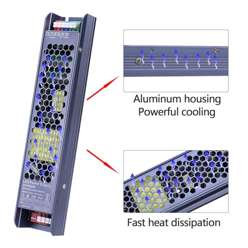 GOMING 24V 400W LED Driver – Slim 16.7A DC Power Supply Transformer