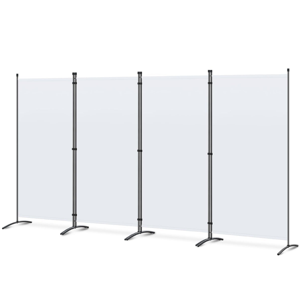 Angel Living 4 Panels Folding Room Divider | Privacy Screen with Polyester Fabric & Sturdy Iron Frame | Freestanding Partition for Office, Bedroom - image 1