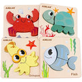 Airlab Montessori Wooden Jigsaw Puzzles – 4 Pack Ocean Sensory Toys
