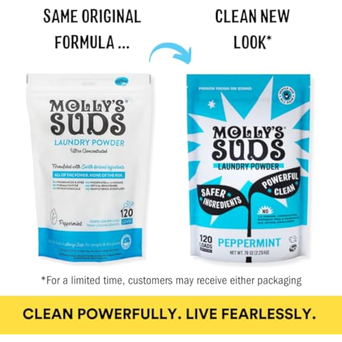 Molly's Suds Natural Laundry Detergent Powder – Peppermint, 70 Loads