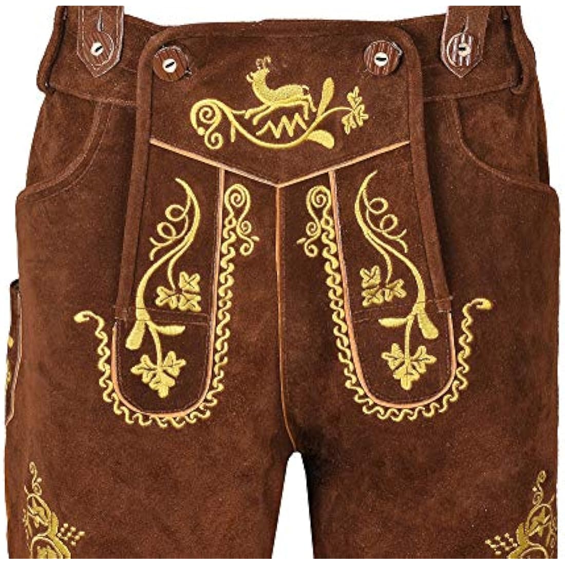 Men's Bavarian Lederhosen – Brown Suede Leather Shorts