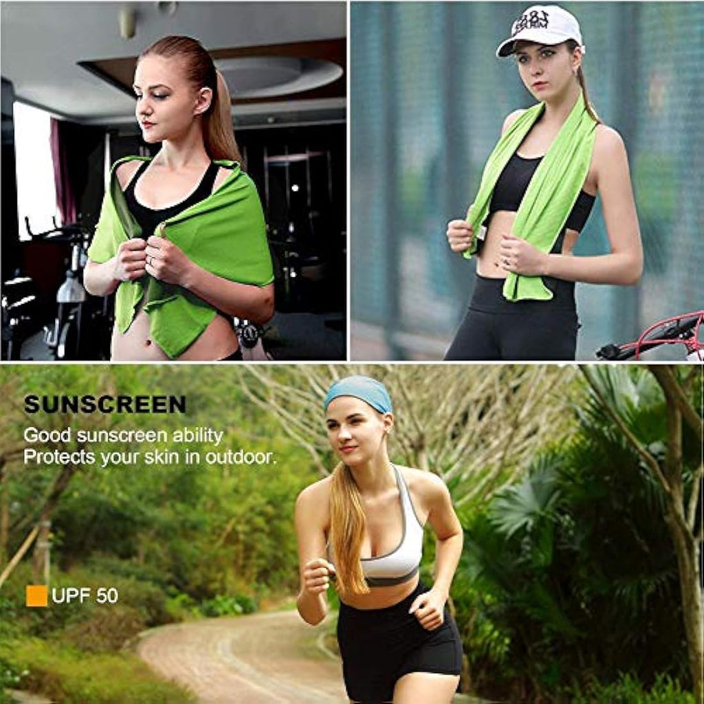 YQXCC 4-Pack Cooling Towels | Soft Microfiber Quick-Dry Sports Towel