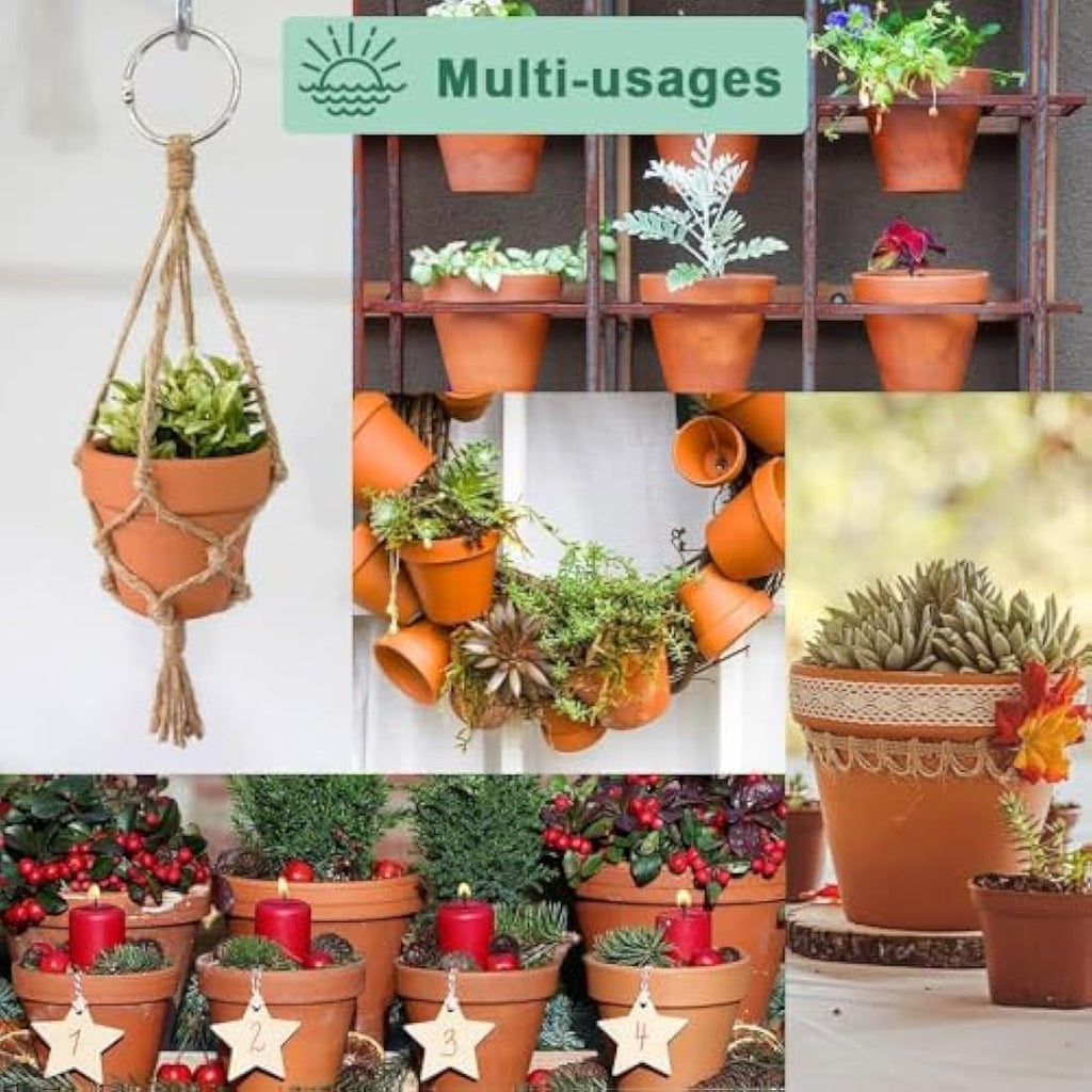 Vensovo 15cm Terra Cotta Plant Pots with Saucers - 4 Pack Clay Planters