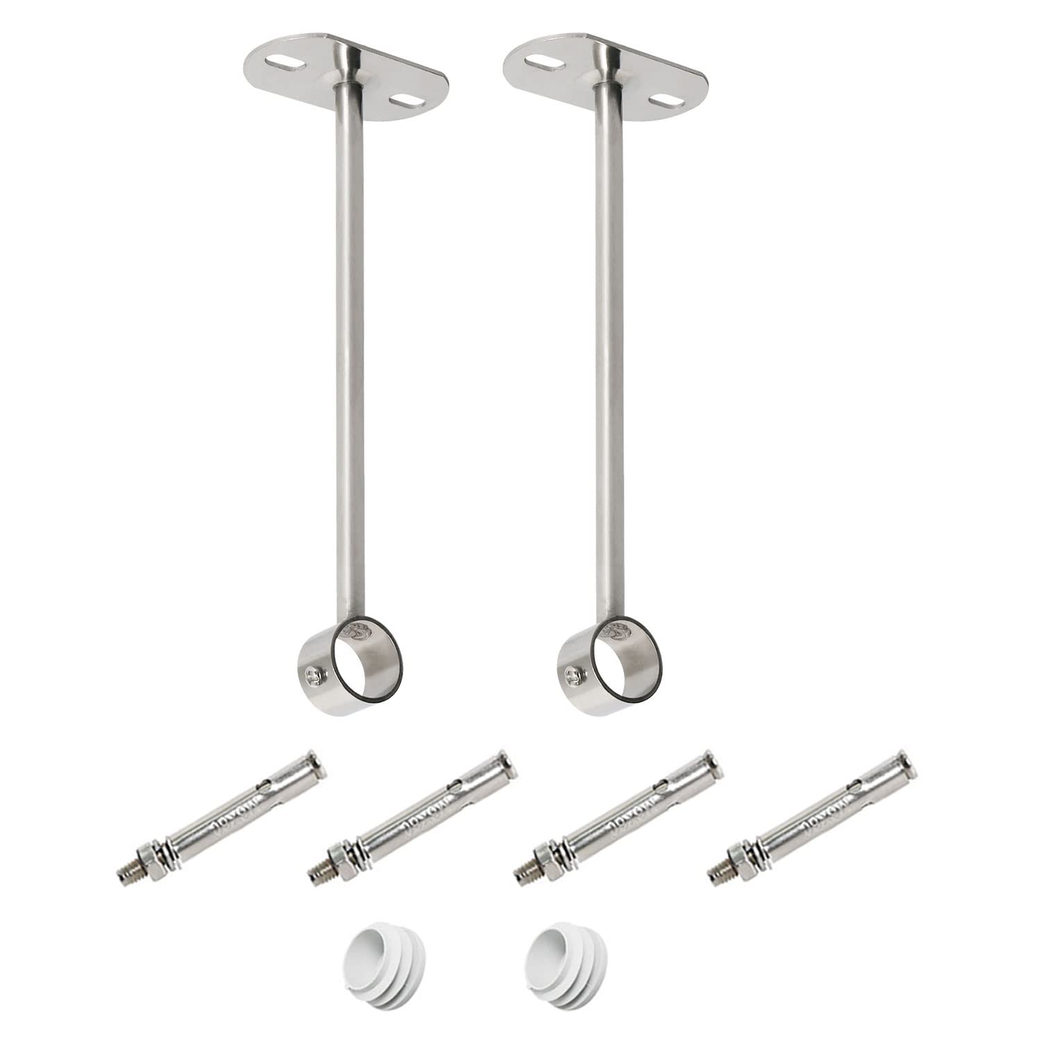 Ohamtes 2Pcs Heavy Duty Stainless Steel Closet Rod Support Brackets