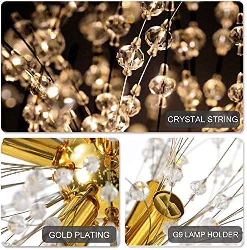 Jolof Store Modern Gold Crystal Dandelion Firework Chandelier – 8-Light