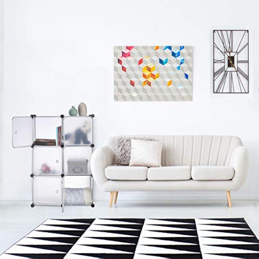 Relaxdays Modular 6-Door DIY Storage Cubes – Plastic Shelving System