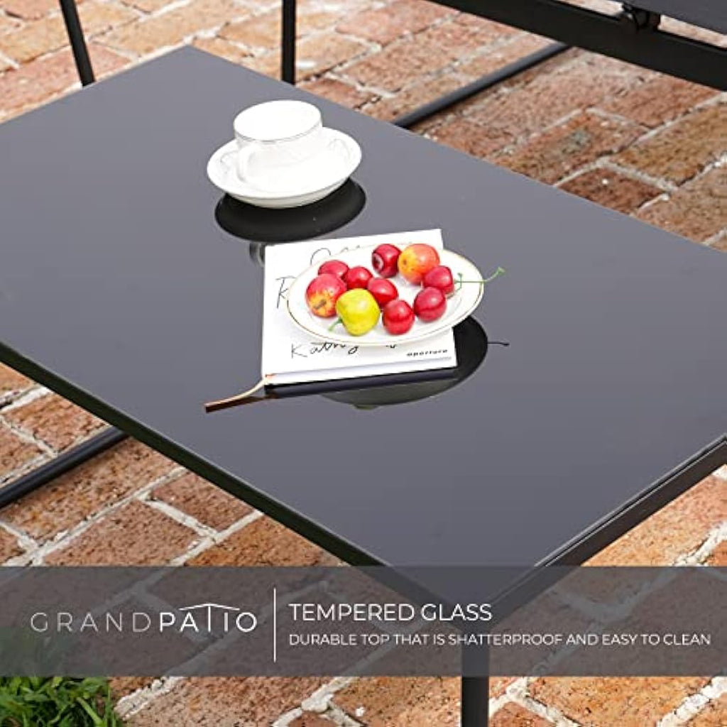 4-Piece Outdoor Patio Furniture Set | Mesh Sling & Steel – Brown