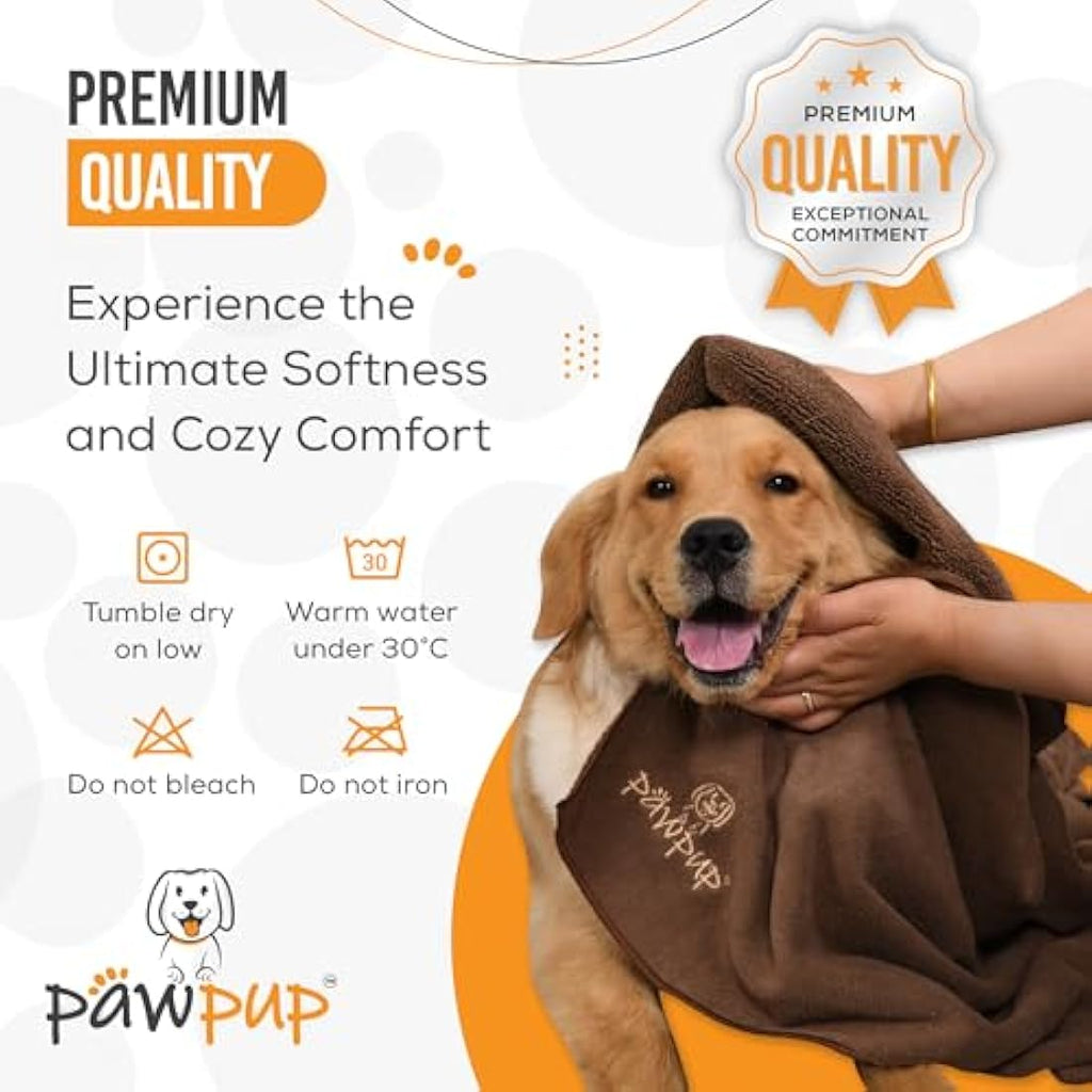 PAWPUP Super Absorbent Microfibre Dog Towels | 100x60cm Set of 2