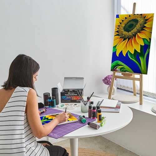 Elan Professional Acrylic Paint Set - 24 Non-Toxic 60ml Tubes for Canvas
