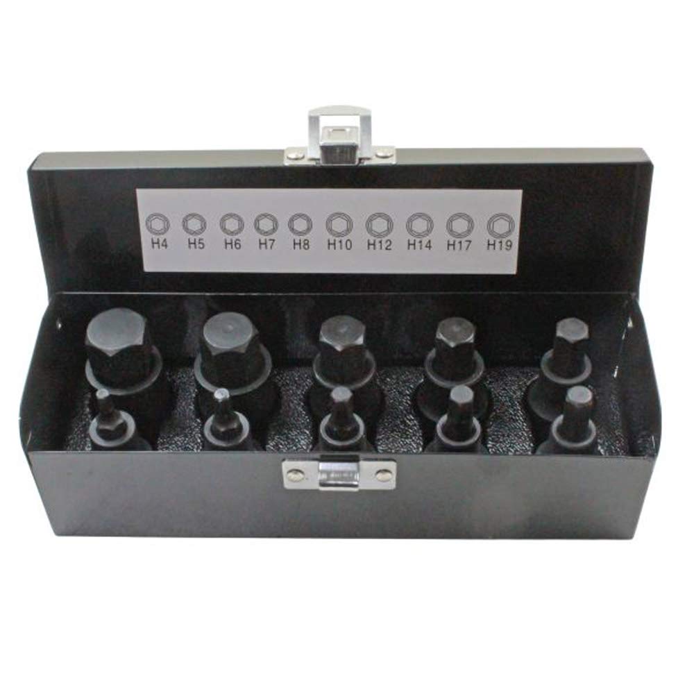 US PRO Tools 10pc Impact Hex Bit Socket Set | 1/2" Drive S2 Steel Allen