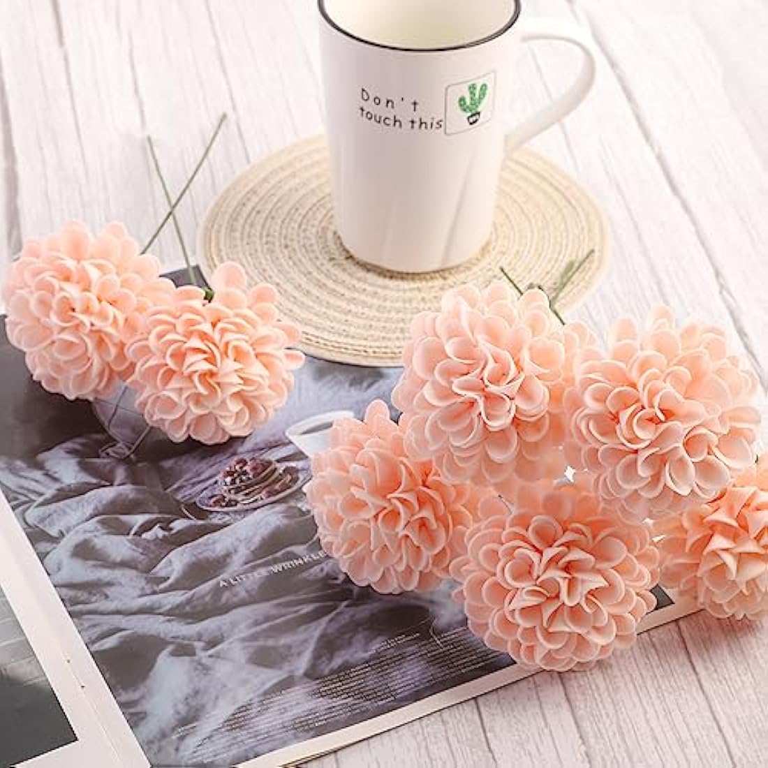N&T NIETING Pink Foam Dahlia Flowers – 20pcs Artificial DIY Wedding Decor