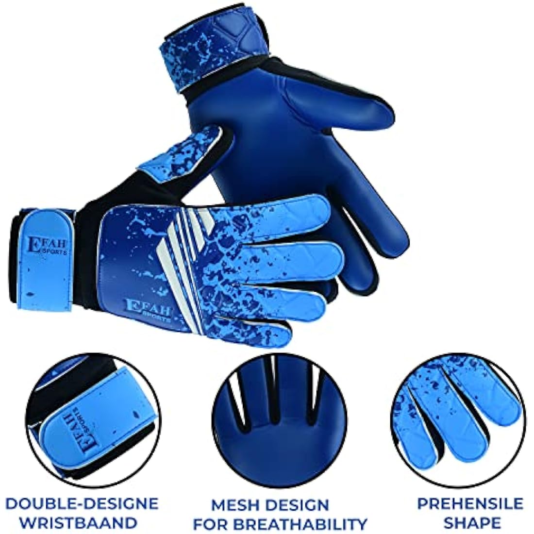 EFAH SPORTS Kids Soccer Goalkeeper Gloves | Super Grip Youth Goalie