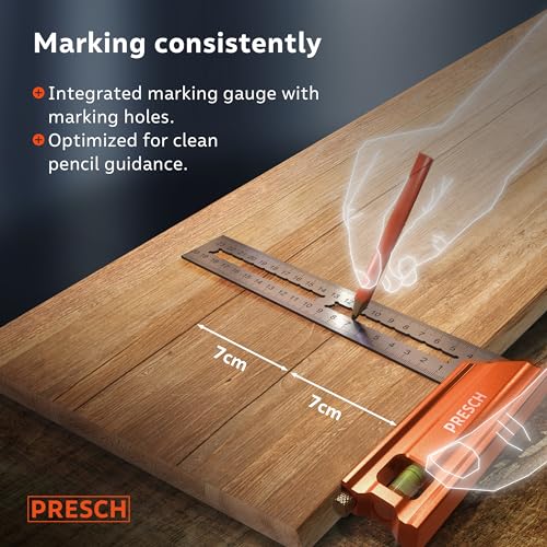 Presch Try Square Set – 3-Piece Precision Woodworking Square Tool