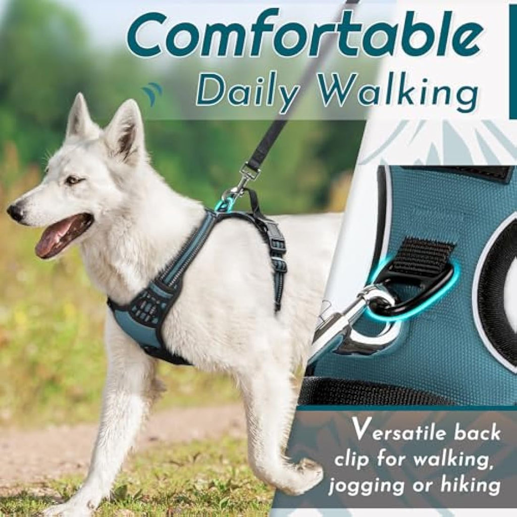 Eagloo No Pull Dog Harness | Large Reflective Padded Vest - Dark Green