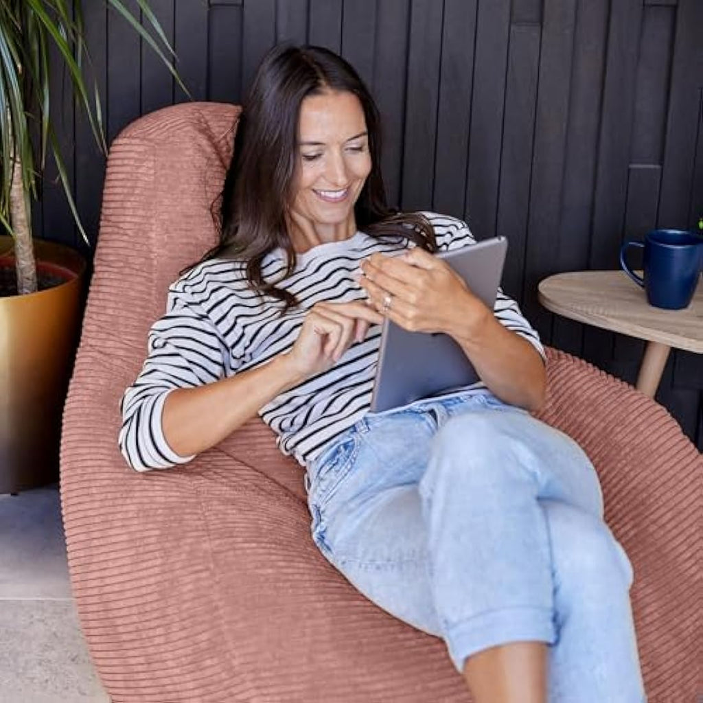 Icon Dalton Corduroy Recliner Bean Bag Chair - Dusk Pink - Large