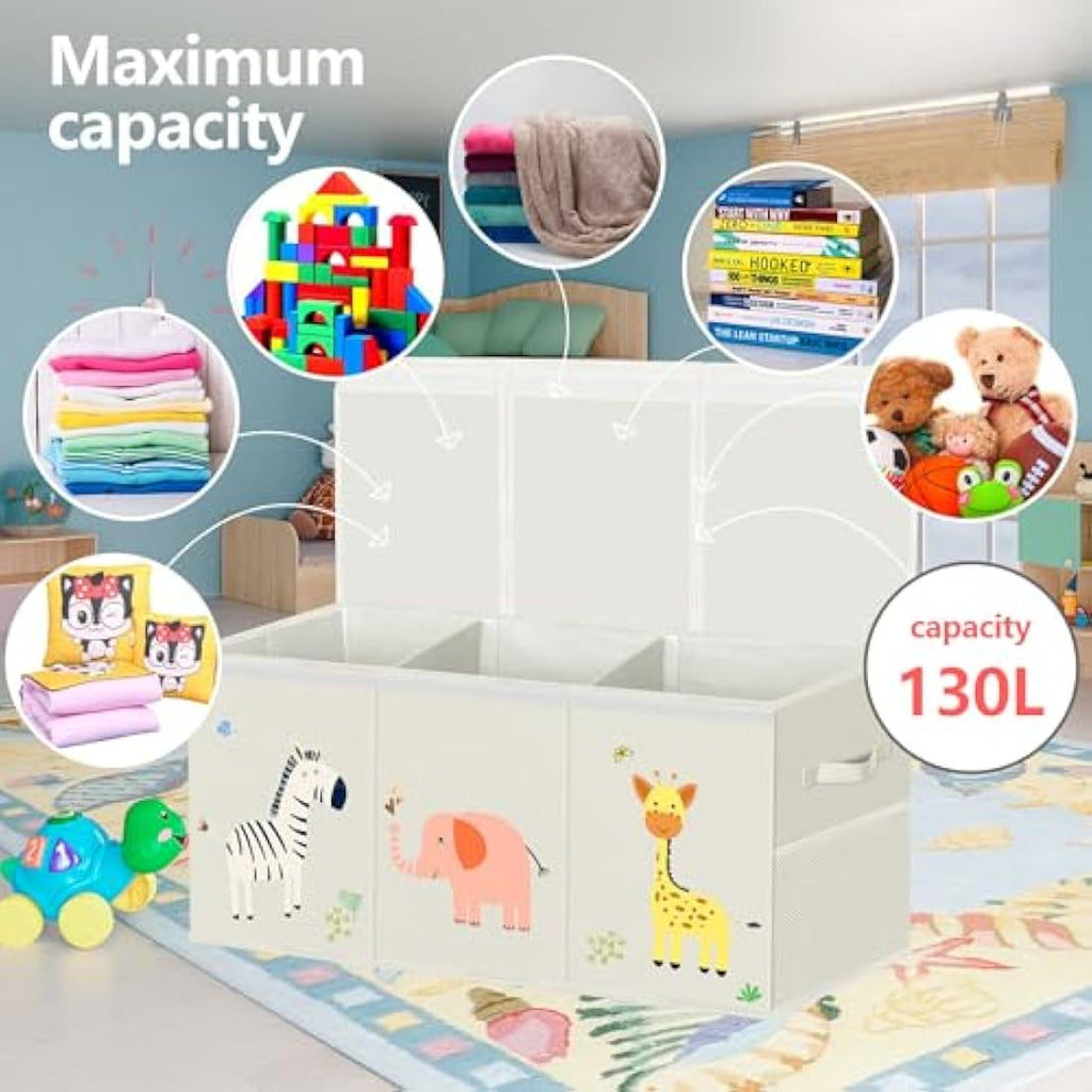 Extra Large Toy Box – 130L Collapsible Toy Chest Organizer