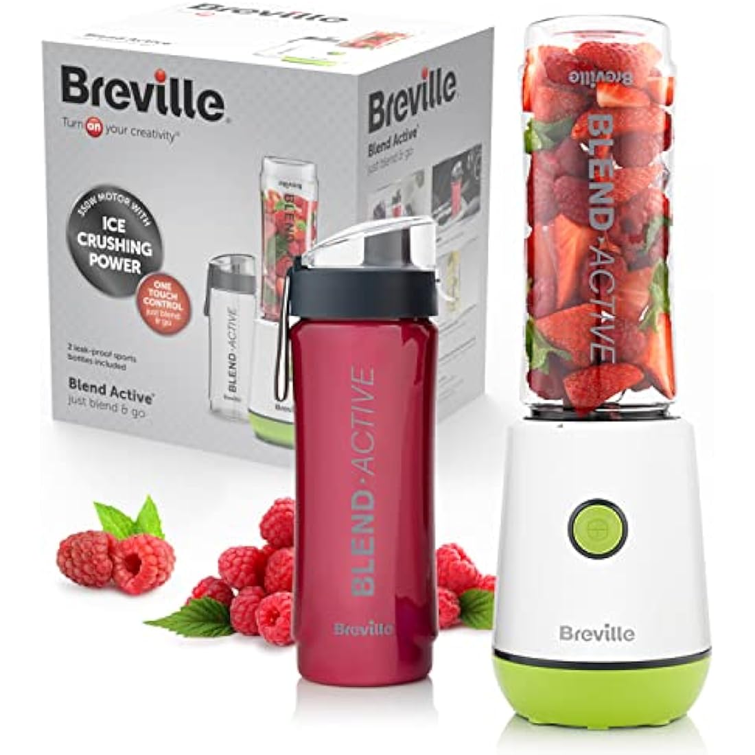 Breville Blend Active Personal Blender | 350W Smoothie Maker | 2 Bottles