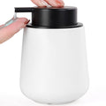 Bosilunlife Matte White Ceramic Soap Dispenser – 12oz Refillable Pump
