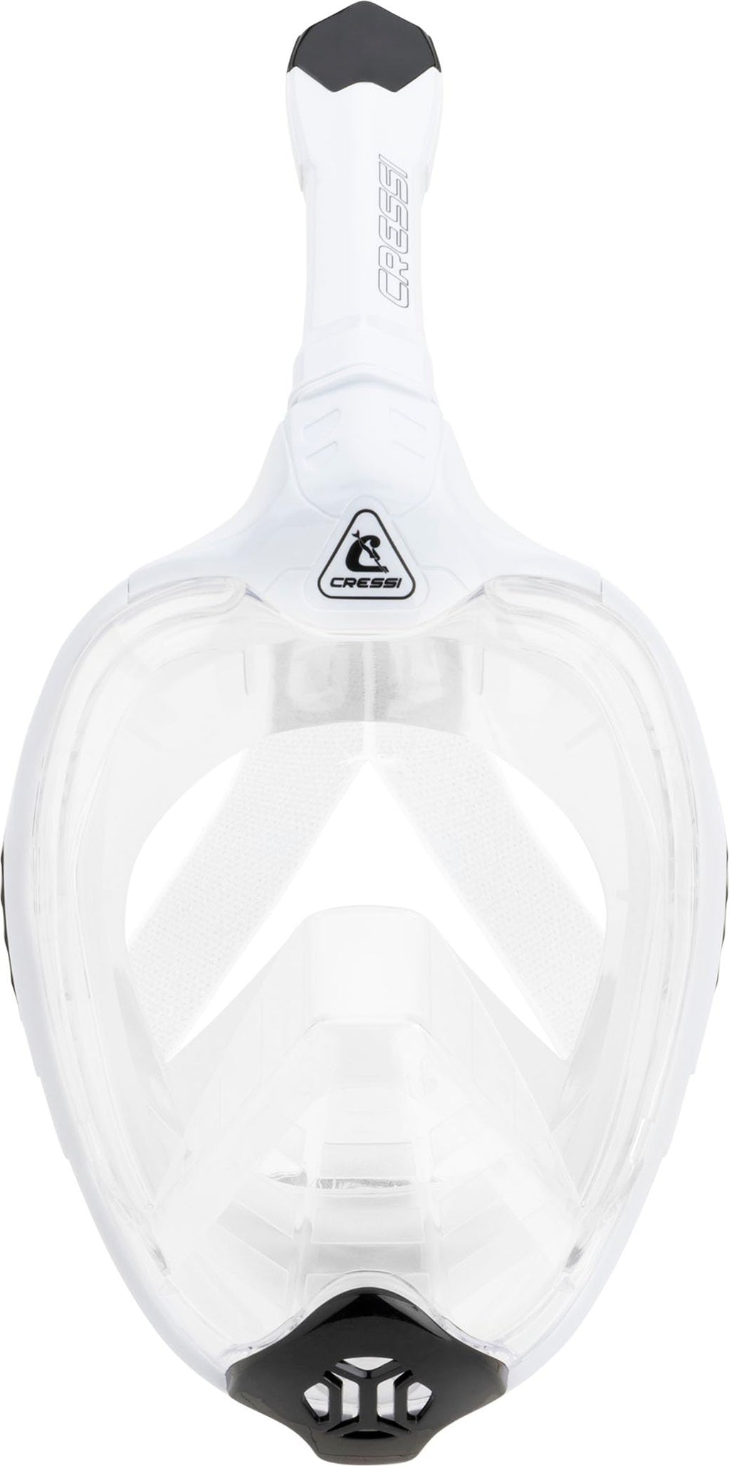 Cressi Bali Full Face Snorkel Mask | Anti-Fog Silicone Mask - White/Black