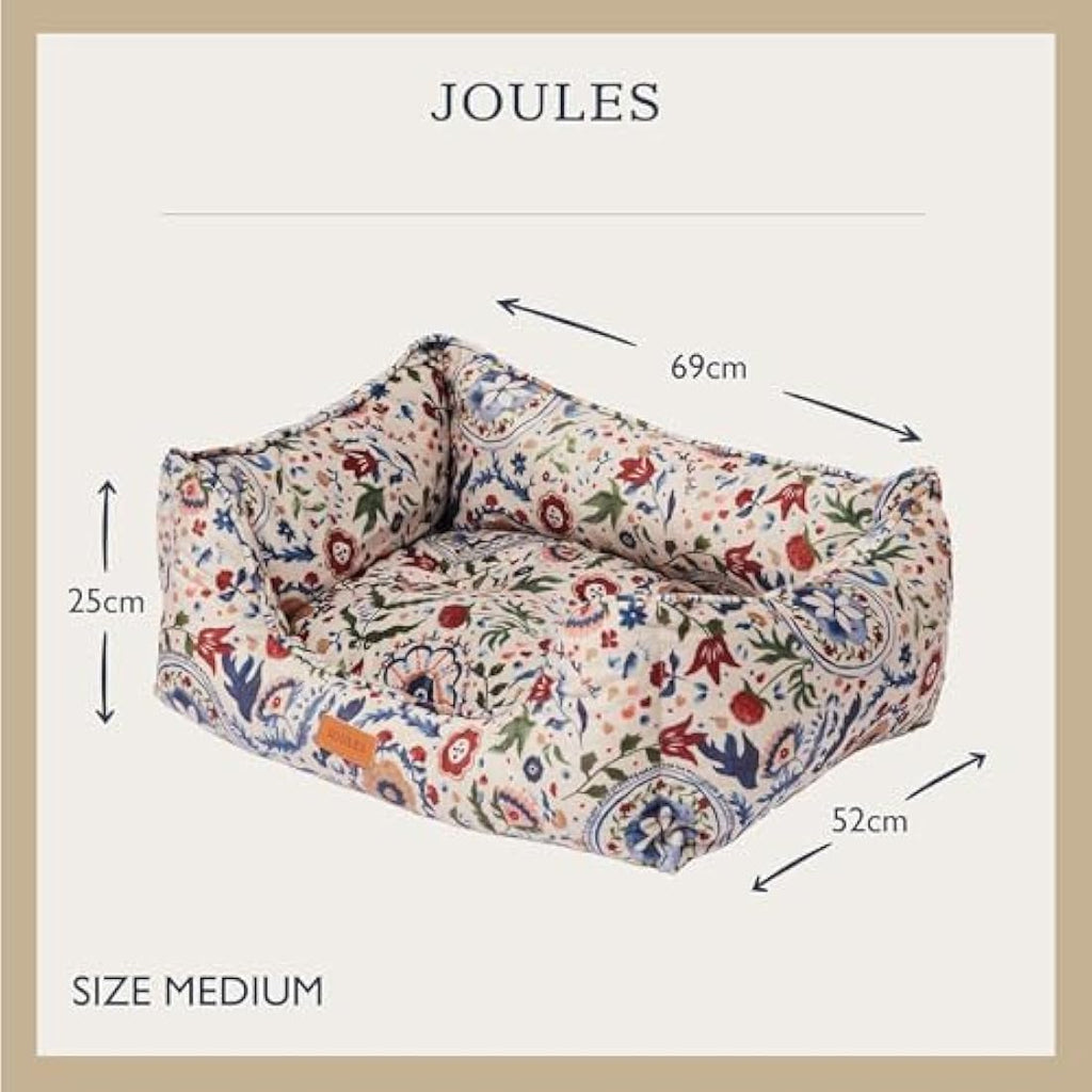 Rosewood x Joules Festival Floral Dog Bed – Luxury Padded Box Bed
