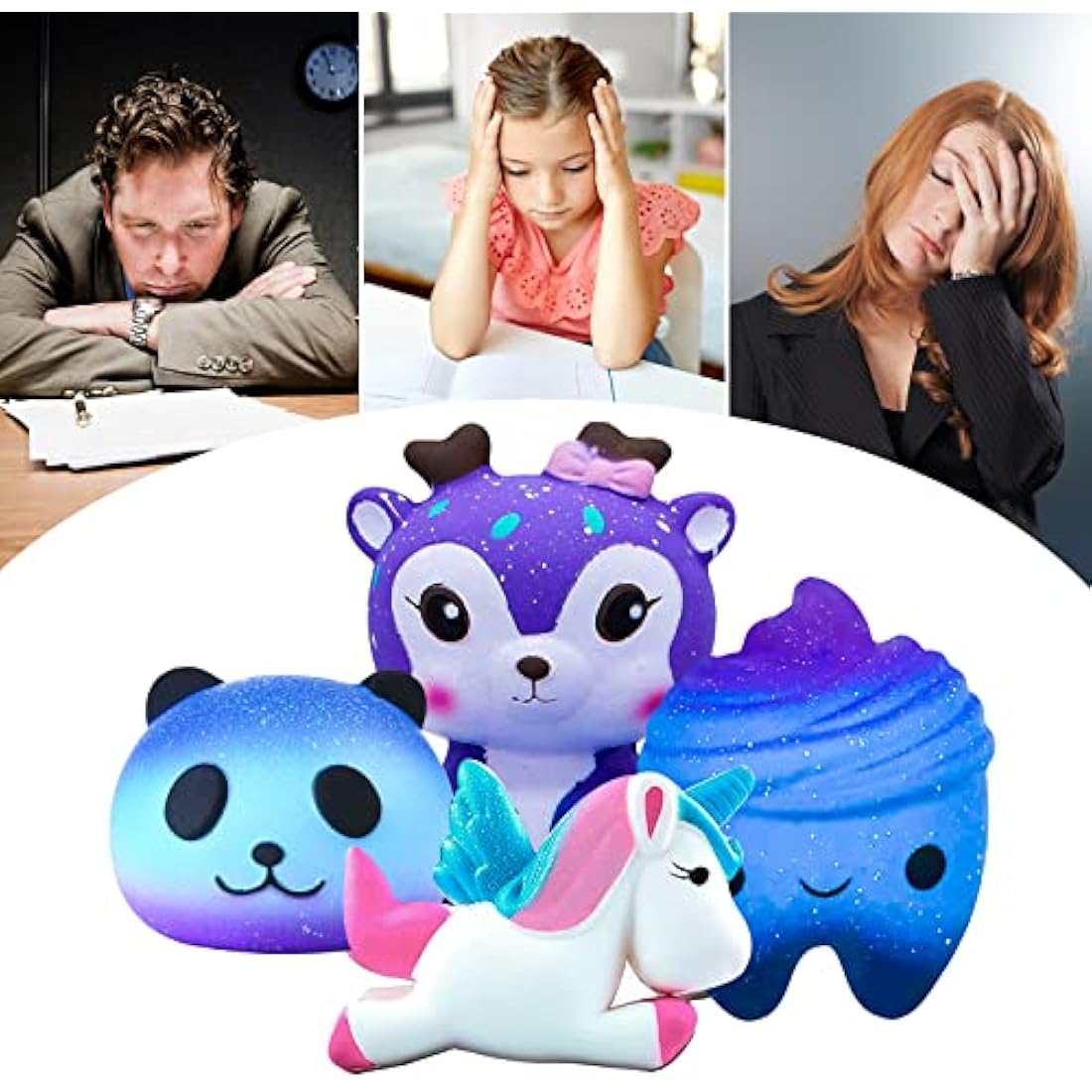 Galaxy Squishies – 4 Pack Slow Rising Scented Stress Toys