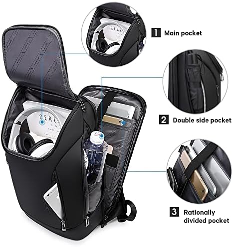 BANGE Business Smart Laptop Backpack | Waterproof 15.6 Inch with USB Port