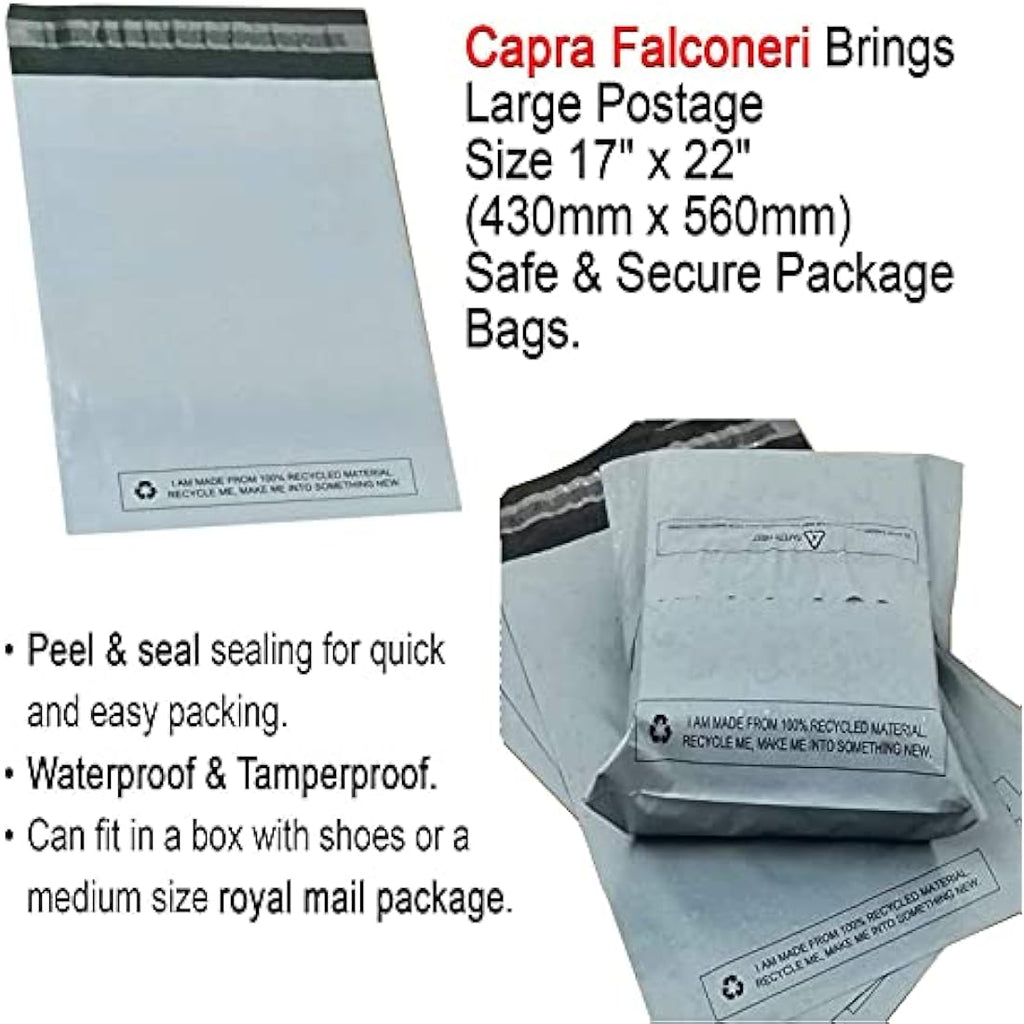 Grey Mailing Bags | 17x22" Recycled Polythene Self-Seal