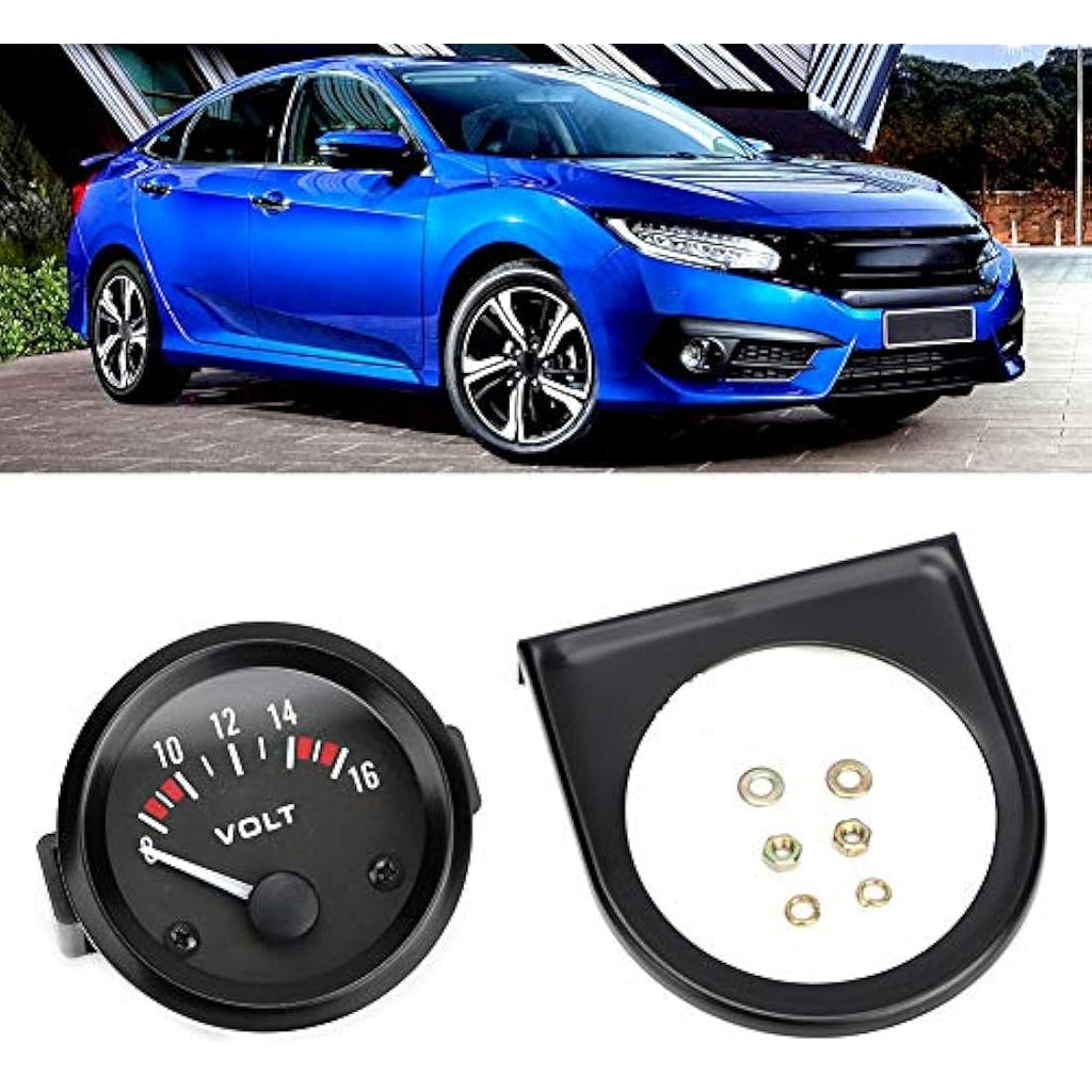 Jolof Store 12V Car Voltmeter – 52mm Aluminum Alloy Voltage Meter Gauge